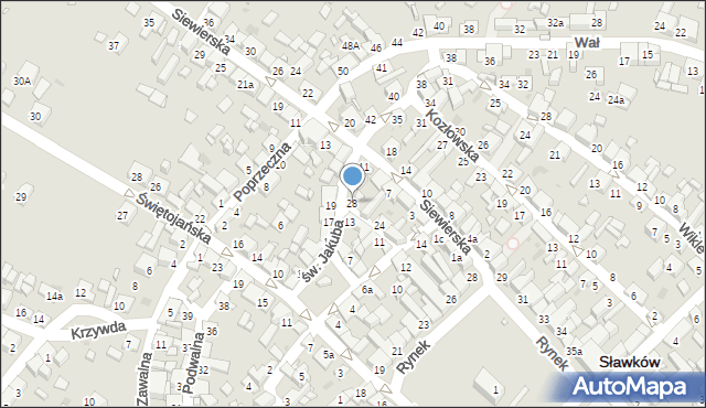 Sławków, św. Jakuba, 28, mapa Sławków