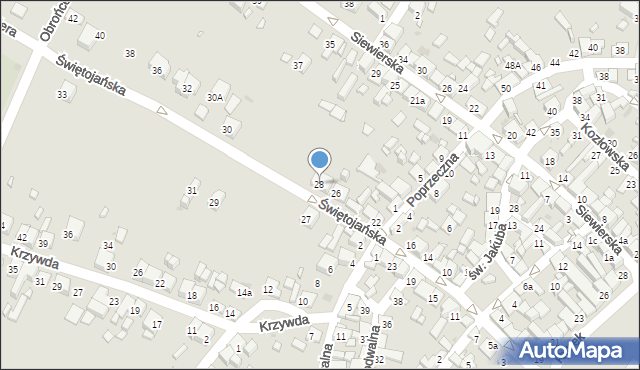 Sławków, Świętojańska, 28, mapa Sławków