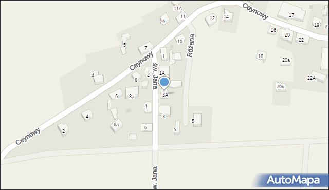 Sławoszyno, św. Jana, 3A, mapa Sławoszyno