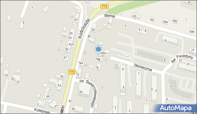Słomniki, św. Jana Pawła II, 8b, mapa Słomniki
