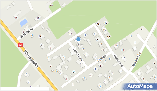 Słupno, Świerkowa, 2, mapa Słupno