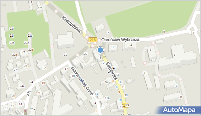 Słupsk, św. Piotra, 1, mapa Słupska