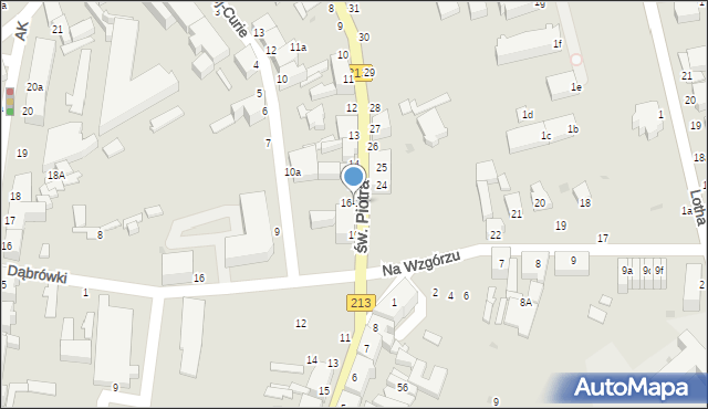 Słupsk, św. Piotra, 16-18, mapa Słupska
