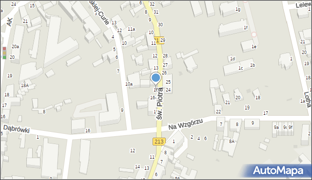 Słupsk, św. Piotra, 16, mapa Słupska