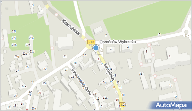 Słupsk, św. Piotra, 1a, mapa Słupska