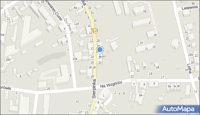 Słupsk, św. Piotra, 25, mapa Słupska