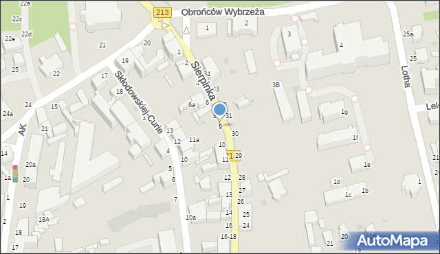 Słupsk, św. Piotra, 9, mapa Słupska