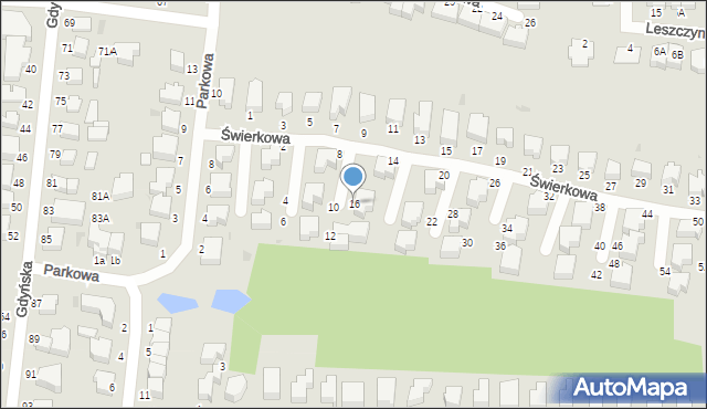 Słupsk, Świerkowa, 16, mapa Słupska