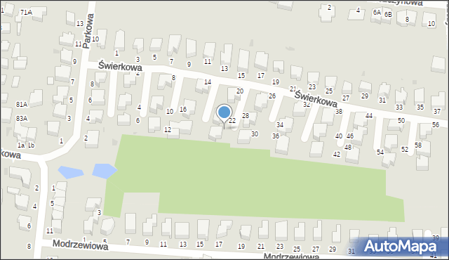 Słupsk, Świerkowa, 24, mapa Słupska