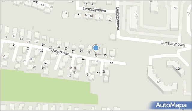 Słupsk, Świerkowa, 33, mapa Słupska