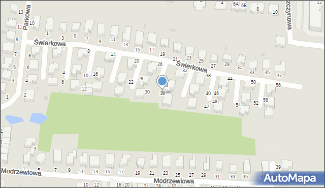 Słupsk, Świerkowa, 36, mapa Słupska