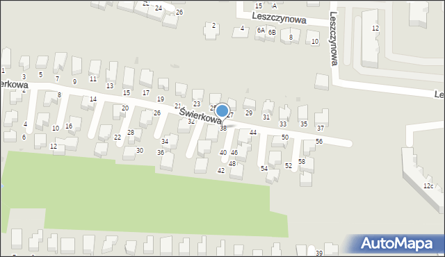 Słupsk, Świerkowa, 38, mapa Słupska