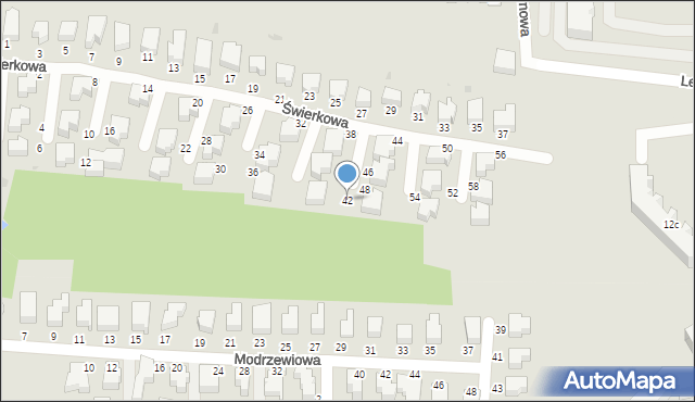 Słupsk, Świerkowa, 42, mapa Słupska