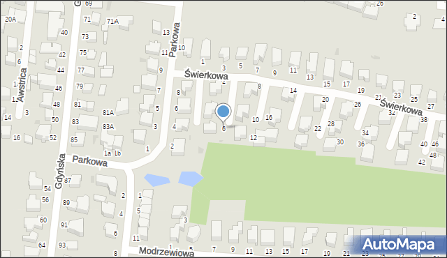 Słupsk, Świerkowa, 6, mapa Słupska