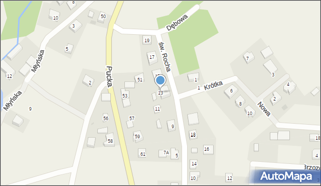 Smolno, św. Rocha, 13, mapa Smolno