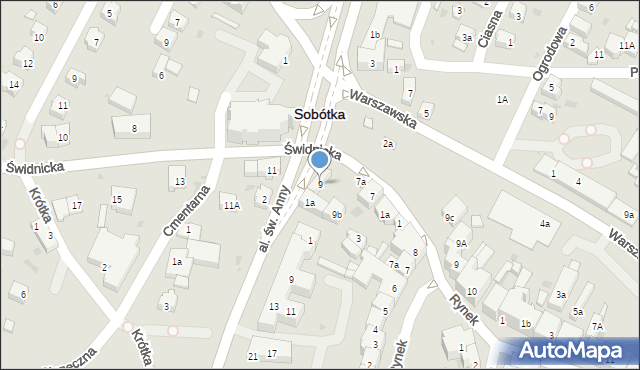 Sobótka, Świdnicka, 9, mapa Sobótka