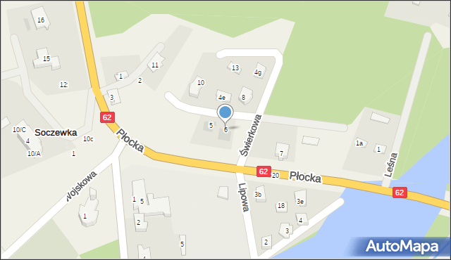 Soczewka, Świerkowa, 6, mapa Soczewka