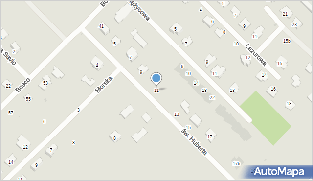 Sokołów Podlaski, św. Huberta, 11, mapa Sokołów Podlaski