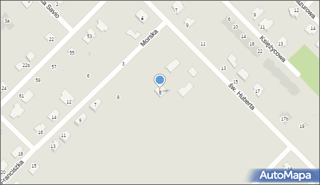 Sokołów Podlaski, św. Huberta, 8, mapa Sokołów Podlaski