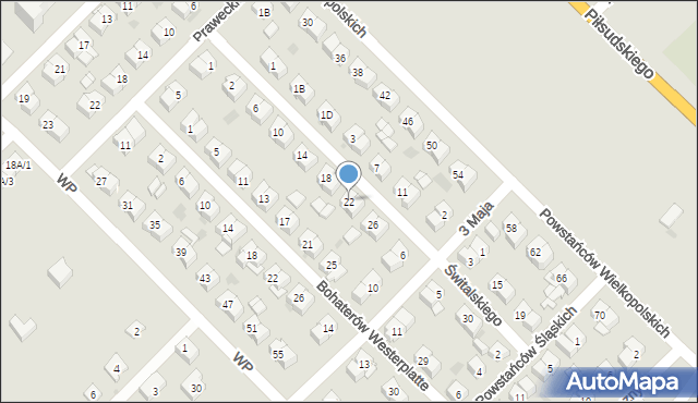 Sokołów Podlaski, Świtalskiego, 22, mapa Sokołów Podlaski