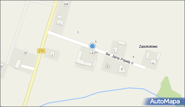Sokołowo, św. Jana Pawła II, 4, mapa Sokołowo