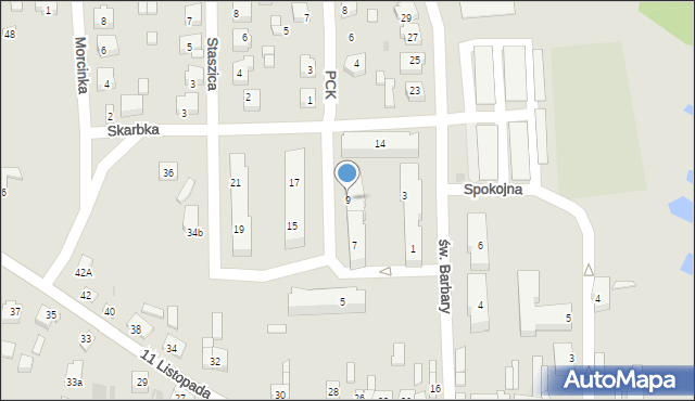 Sompolno, św. Barbary, 9, mapa Sompolno