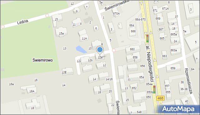 Sopot, Świemirowska, 12a, mapa Sopotu