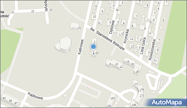 Sosnowiec, św. Stanisława Biskupa, 6, mapa Sosnowca