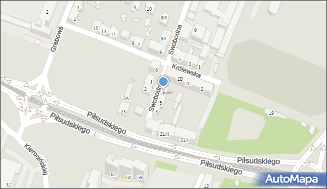 Sosnowiec, Swobodna, 7, mapa Sosnowca