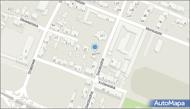 Sosnowiec, Swobodna, 8/II, mapa Sosnowca