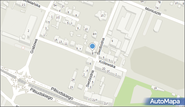 Sosnowiec, Swobodna, 8, mapa Sosnowca