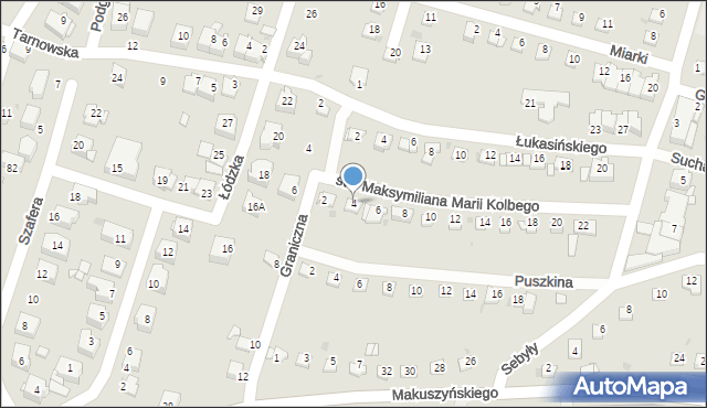 Sosnowiec, św. Maksymiliana Marii Kolbego, 4, mapa Sosnowca