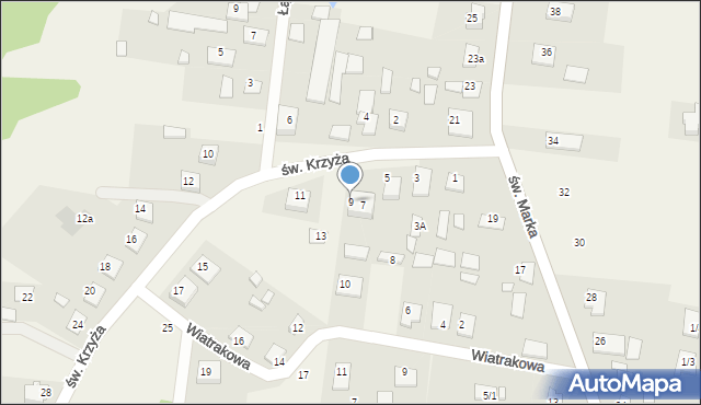Sowlany, św. Krzyża, 9, mapa Sowlany