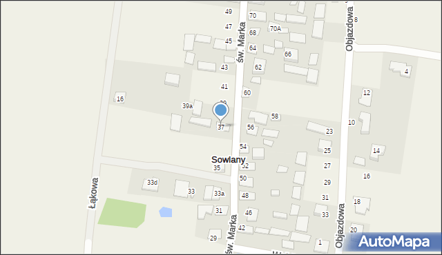 Sowlany, św. Marka, 37, mapa Sowlany