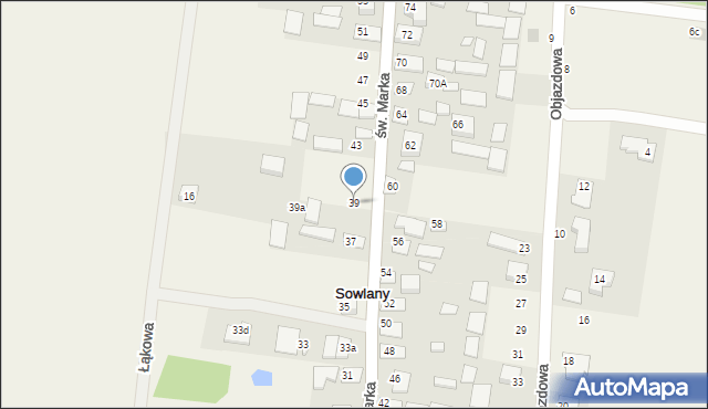 Sowlany, św. Marka, 39, mapa Sowlany