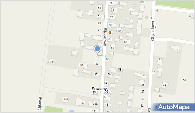 Sowlany, św. Marka, 41, mapa Sowlany