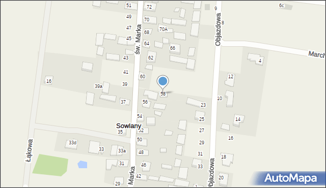 Sowlany, św. Marka, 58, mapa Sowlany