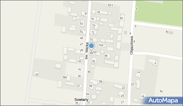 Sowlany, św. Marka, 64, mapa Sowlany