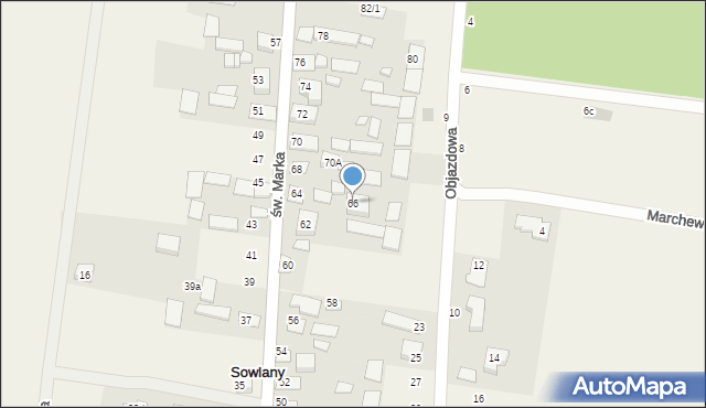 Sowlany, św. Marka, 66, mapa Sowlany