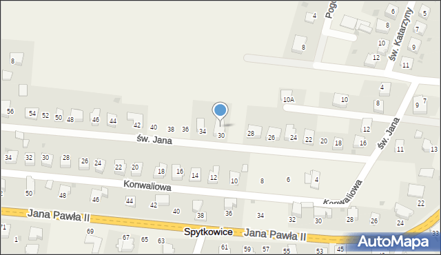 Spytkowice, św. Jana, 32, mapa Spytkowice