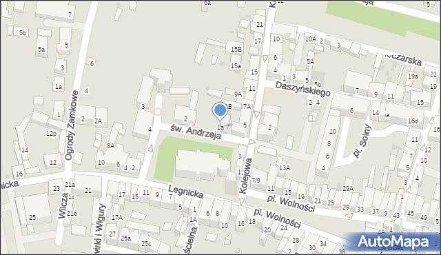 Środa Śląska, św. Andrzeja, 1a, mapa Środa Śląska
