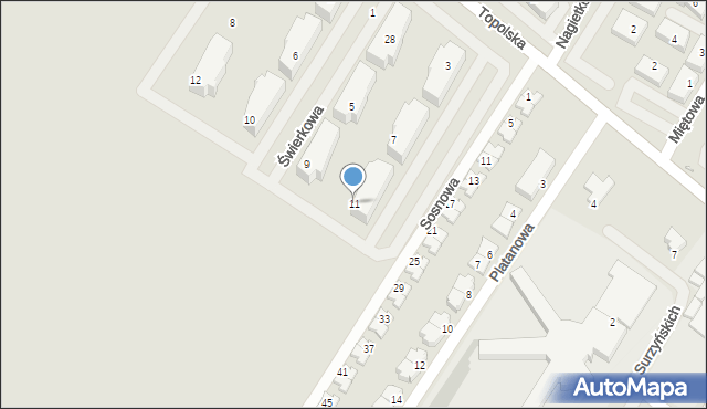 Środa Wielkopolska, Świerkowa, 11, mapa Środa Wielkopolska