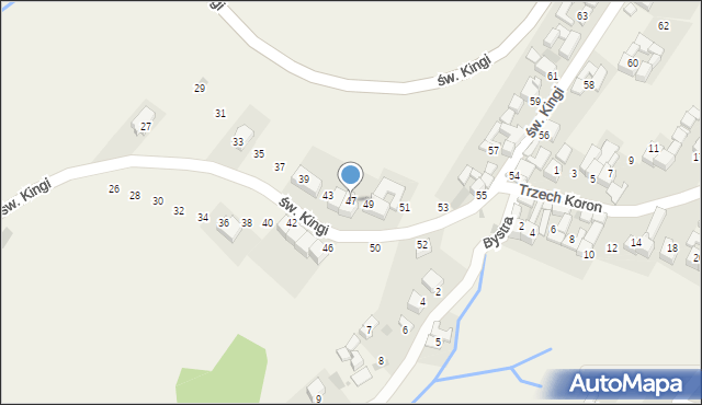 Sromowce Wyżne, św. Kingi, 47, mapa Sromowce Wyżne