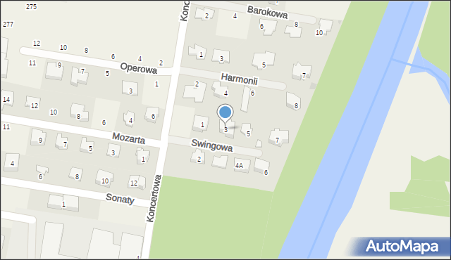 Stanisławów Pierwszy, Swingowa, 3, mapa Stanisławów Pierwszy