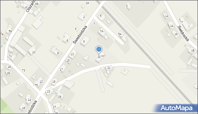 Stanowice, Świebodzka, 11, mapa Stanowice