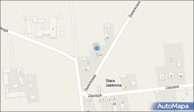 Stara Jabłonna, Świerkowa, 1, mapa Stara Jabłonna