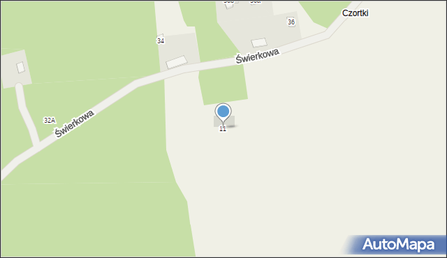 Stara Jabłonna, Świerkowa, 11, mapa Stara Jabłonna