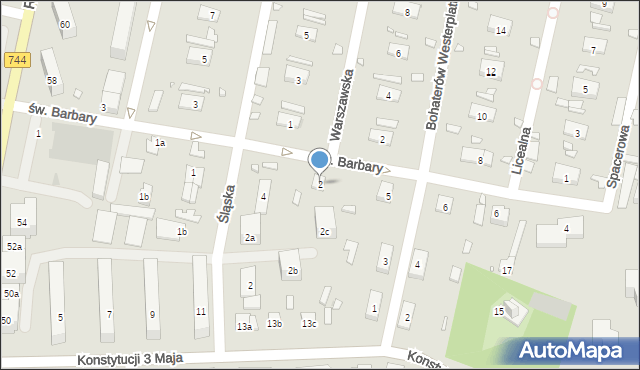 Starachowice, św. Barbary, 2, mapa Starachowic