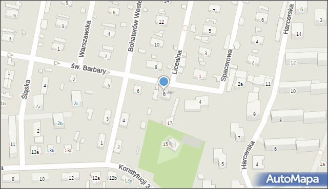 Starachowice, św. Barbary, 6, mapa Starachowic