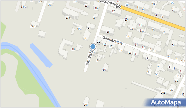Starogard Gdański, św. Elżbiety, 1A, mapa Starogard Gdański
